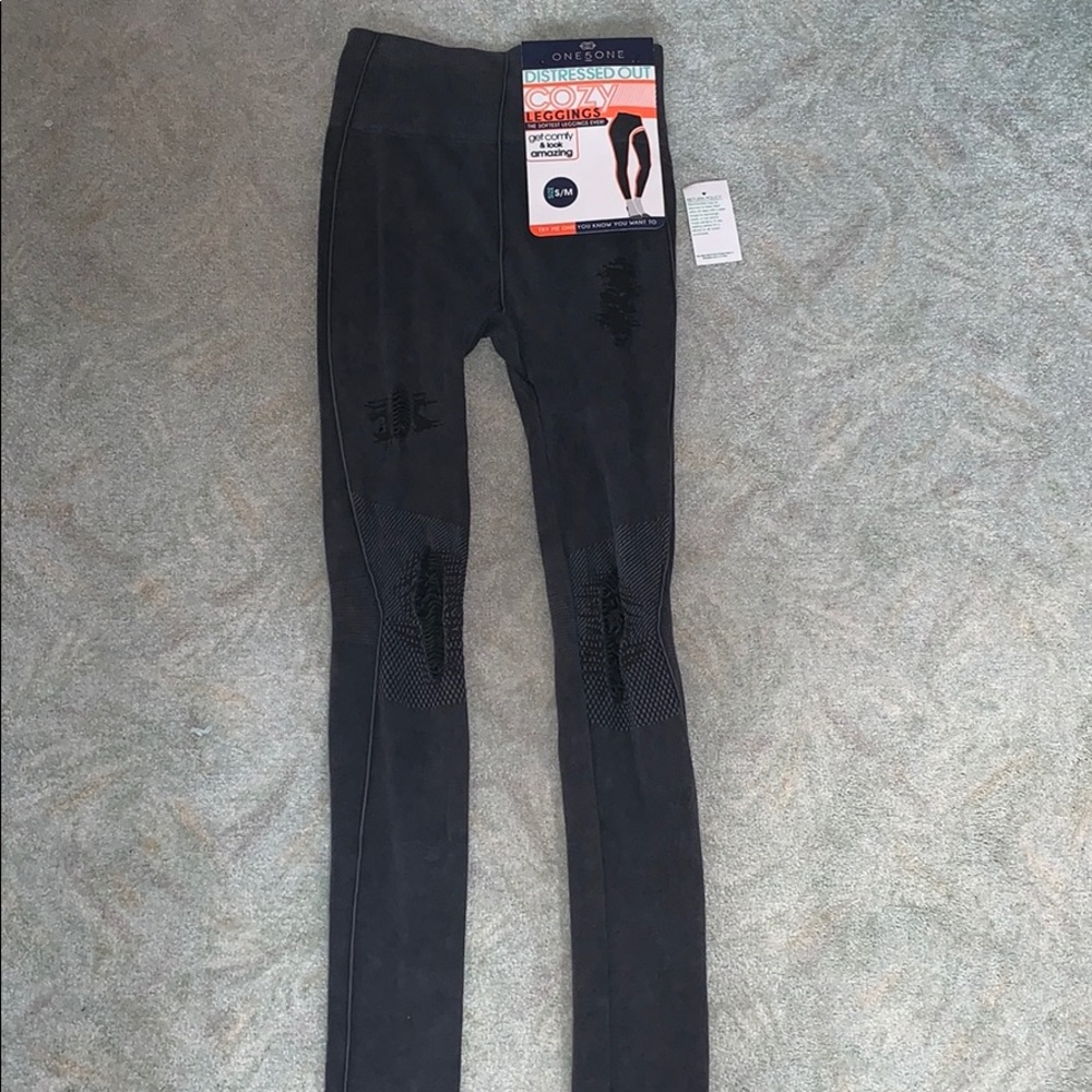 Dark Grey Distressed Leggings